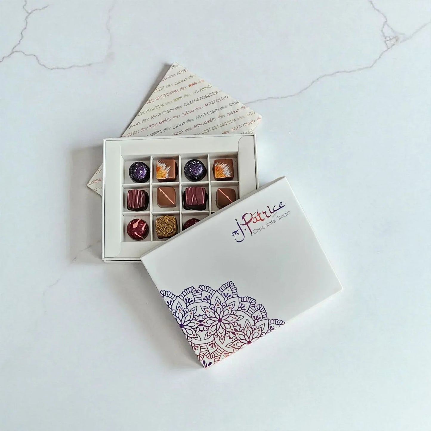 12 Piece Classic BonBon Collection Box - J. Patrice Chocolate Studio