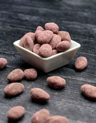 Dark Chocolate Raspberry Almonds - J. Patrice Chocolate Studio