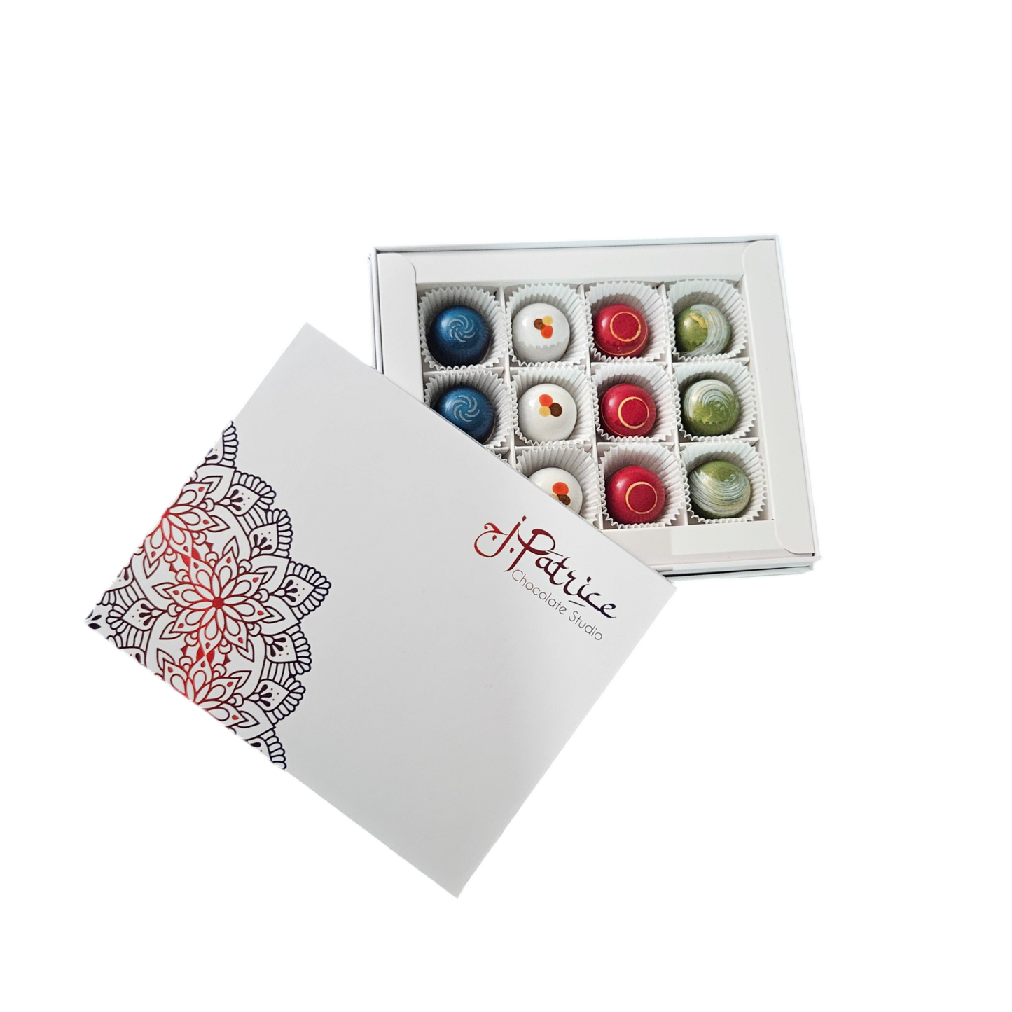 12 Piece Fall Collection packed with chocolates inspired by the rich flavors and colors.