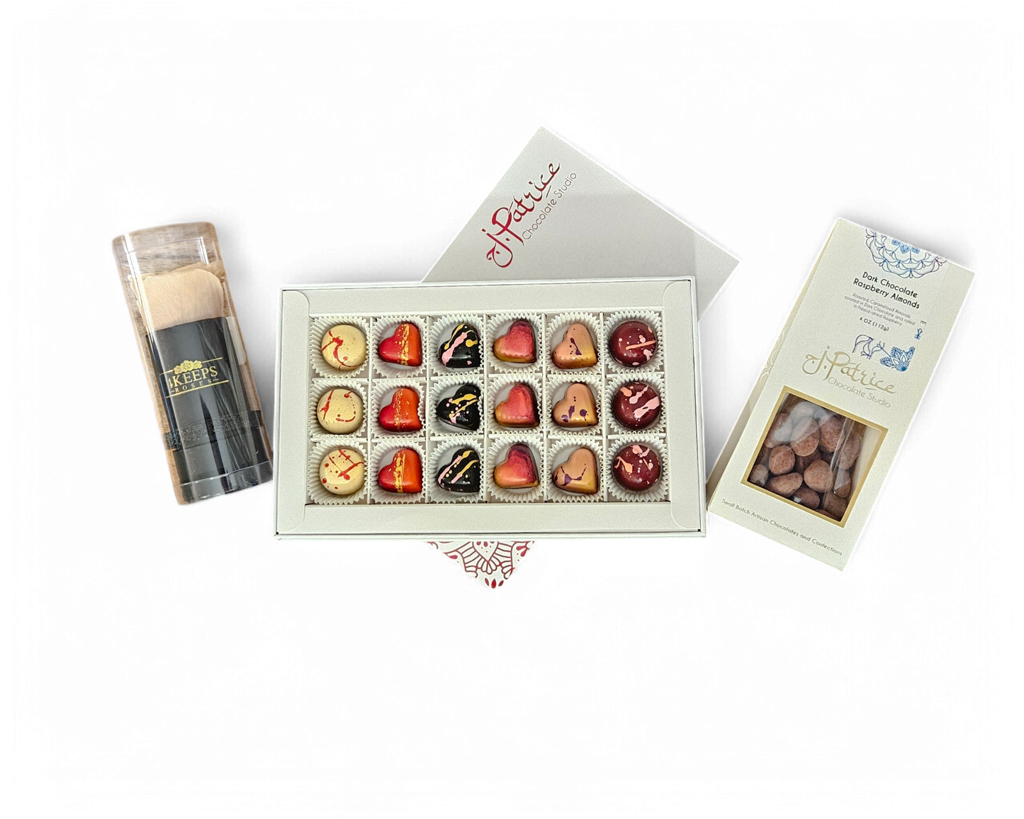 Heartfelt chocolate bundle with love-themed packaging