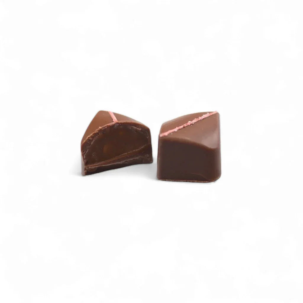 12 Piece Tray Pink Salt Caramel - Dark - J. Patrice Chocolate Studio