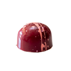 Raspberry chocolate treat in beautiful presentation.