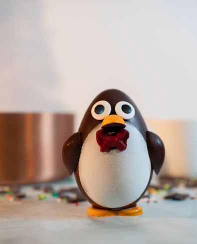 Penguin-themed chocolate confections.