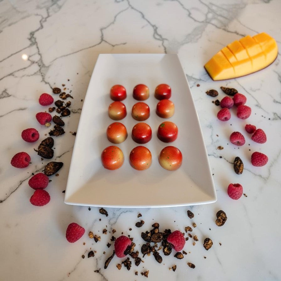 Raspberry Ghost Pepper Mango - Bulk BonBons 12 piece Tray