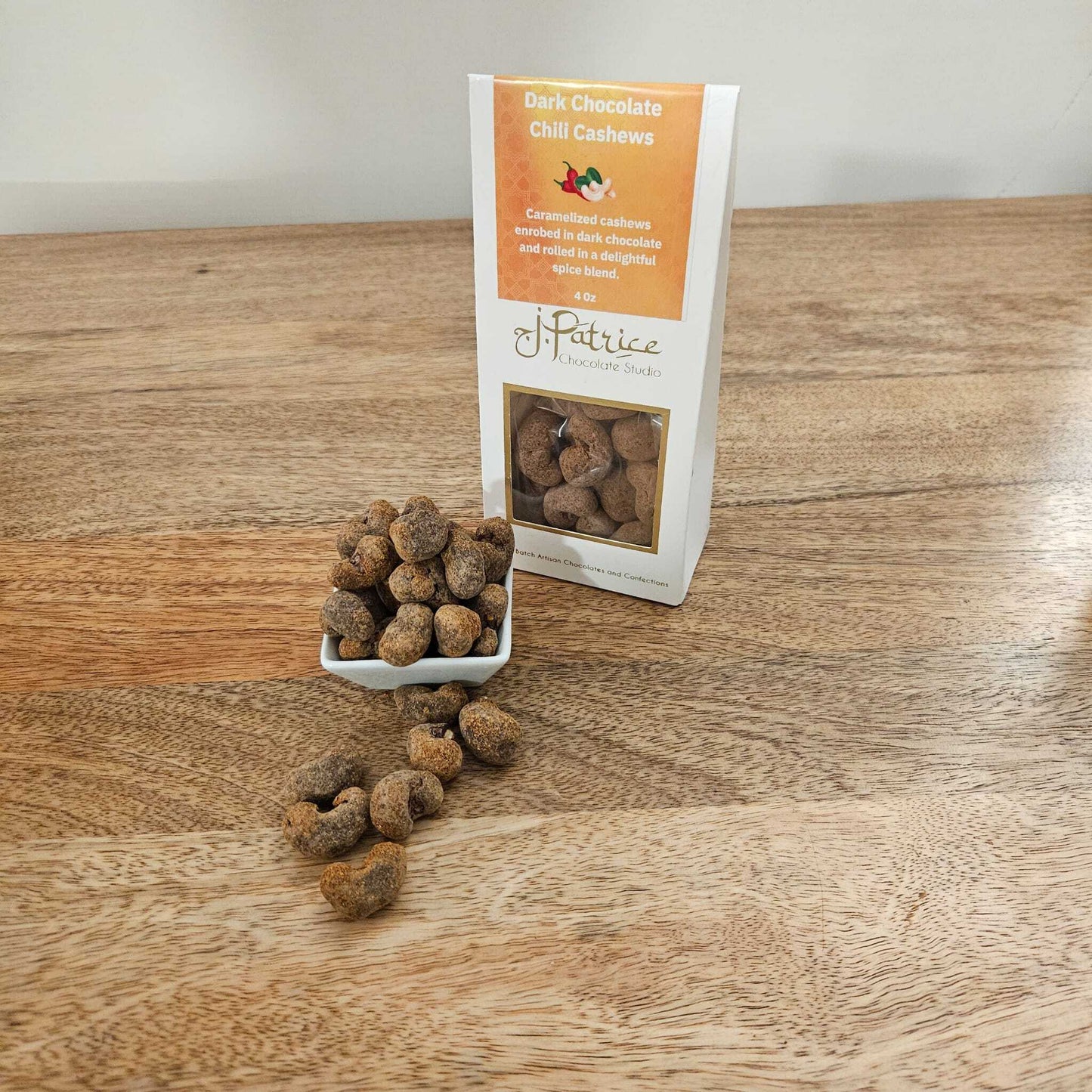 Spicy Dark Chocolate Cashews