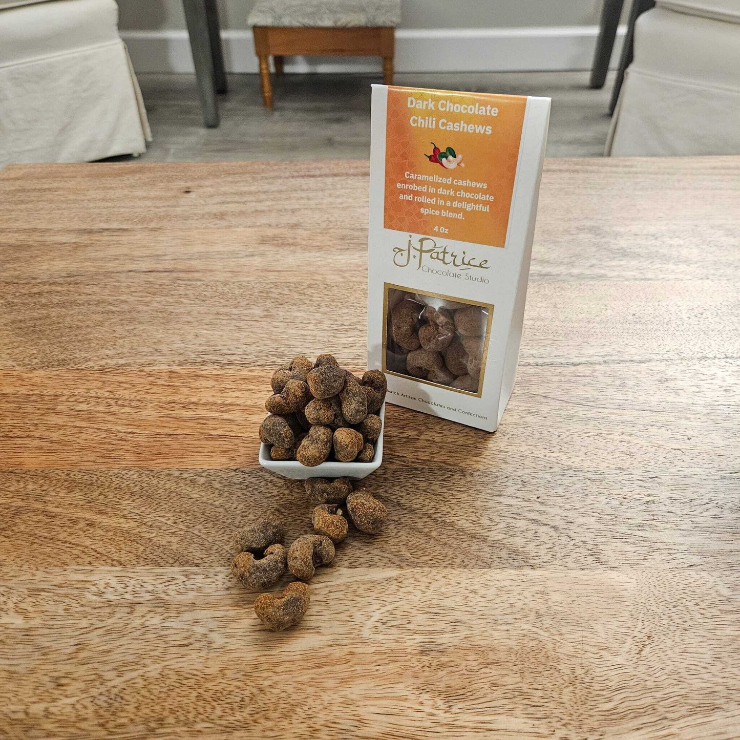 Spicy Dark Chocolate Cashews