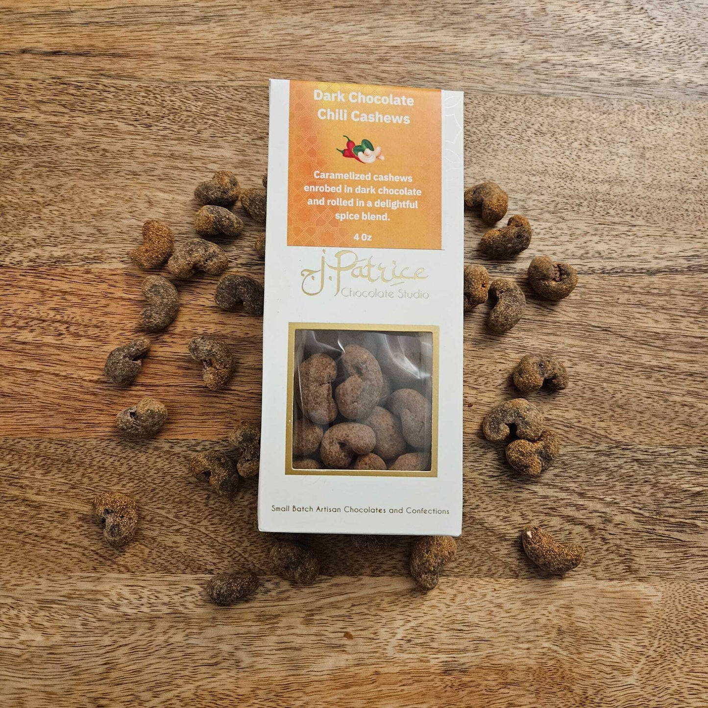 Freshly made chocolate delights in festive packaging.