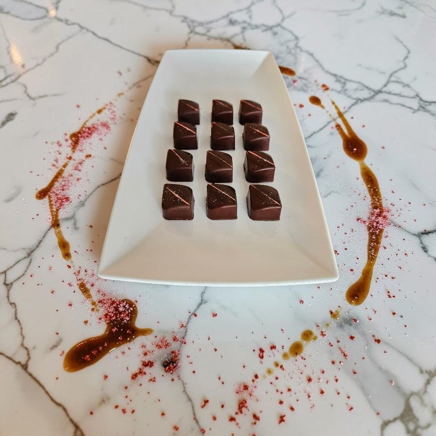 Pink Himalayan Salt Caramel Dark -Bulk BonBons 12 piece Tray