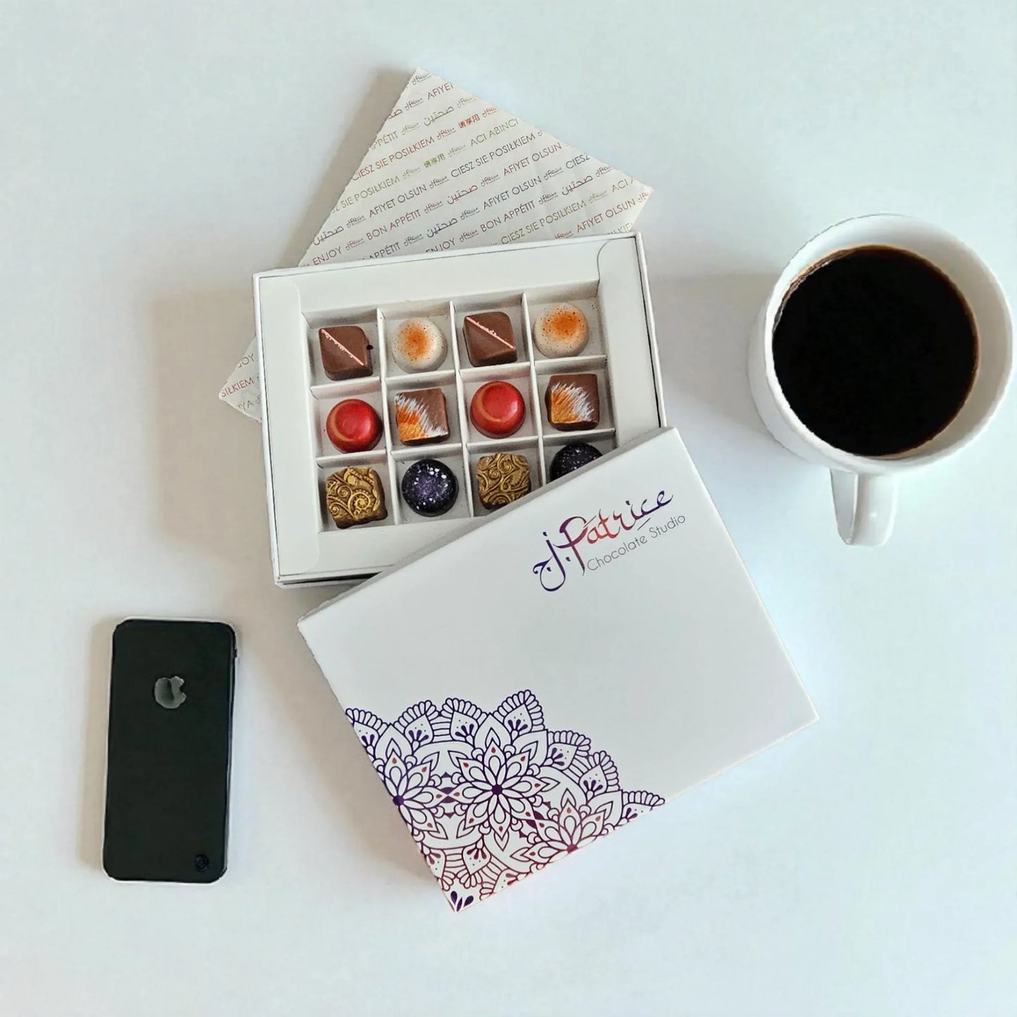12 Piece Milk Chocolate BonBon Collection Box - J. Patrice Chocolate Studio