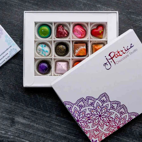 12 Piece Build Your Own Box featuring customizable chocolate options for a personalized indulgence.