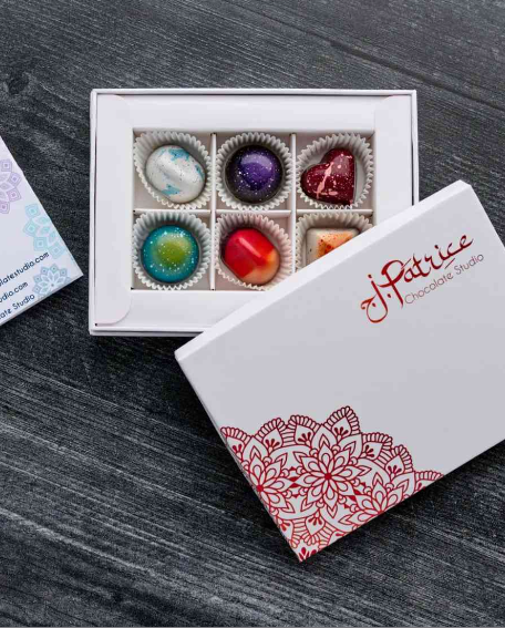 6 Bonbon Chocolatier's Box featuring a curated selection of exquisite bonbons.