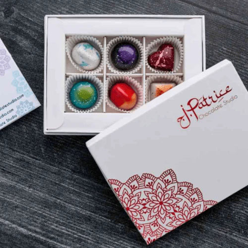 6 Piece Build Your Own Box offering customizable chocolate selections for a unique gift experience.