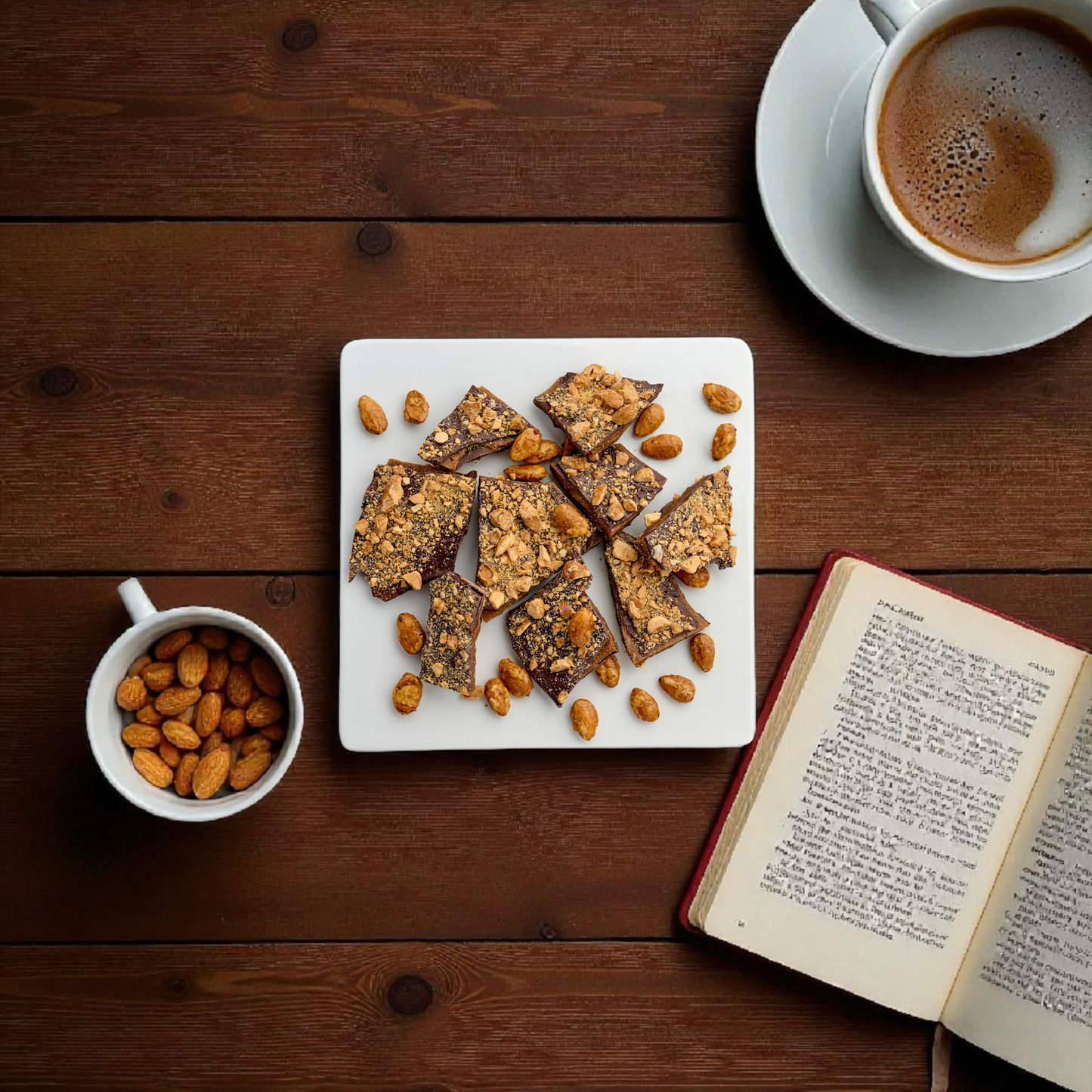 Dark Chocolate Almond Toffee Bark