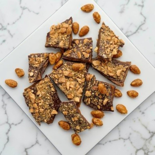 Hand Crafted Dark Chocolate Almond Toffee Bark