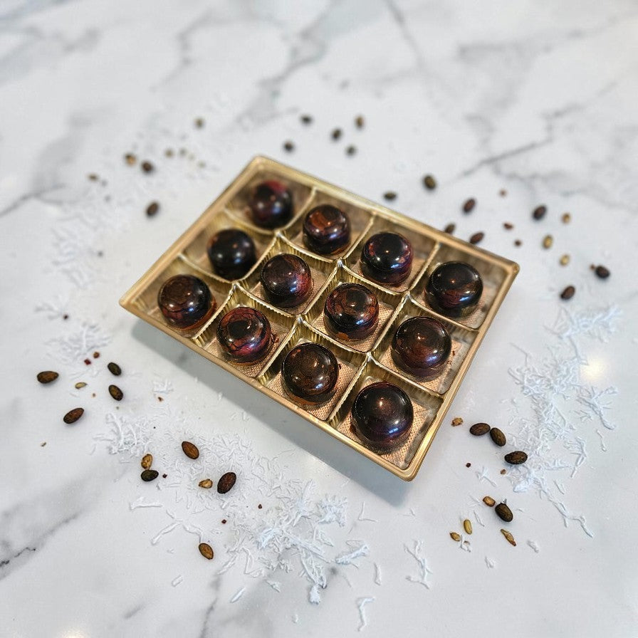 Coconut Cardamom Caramel - Bulk BonBons 12 piece Tray