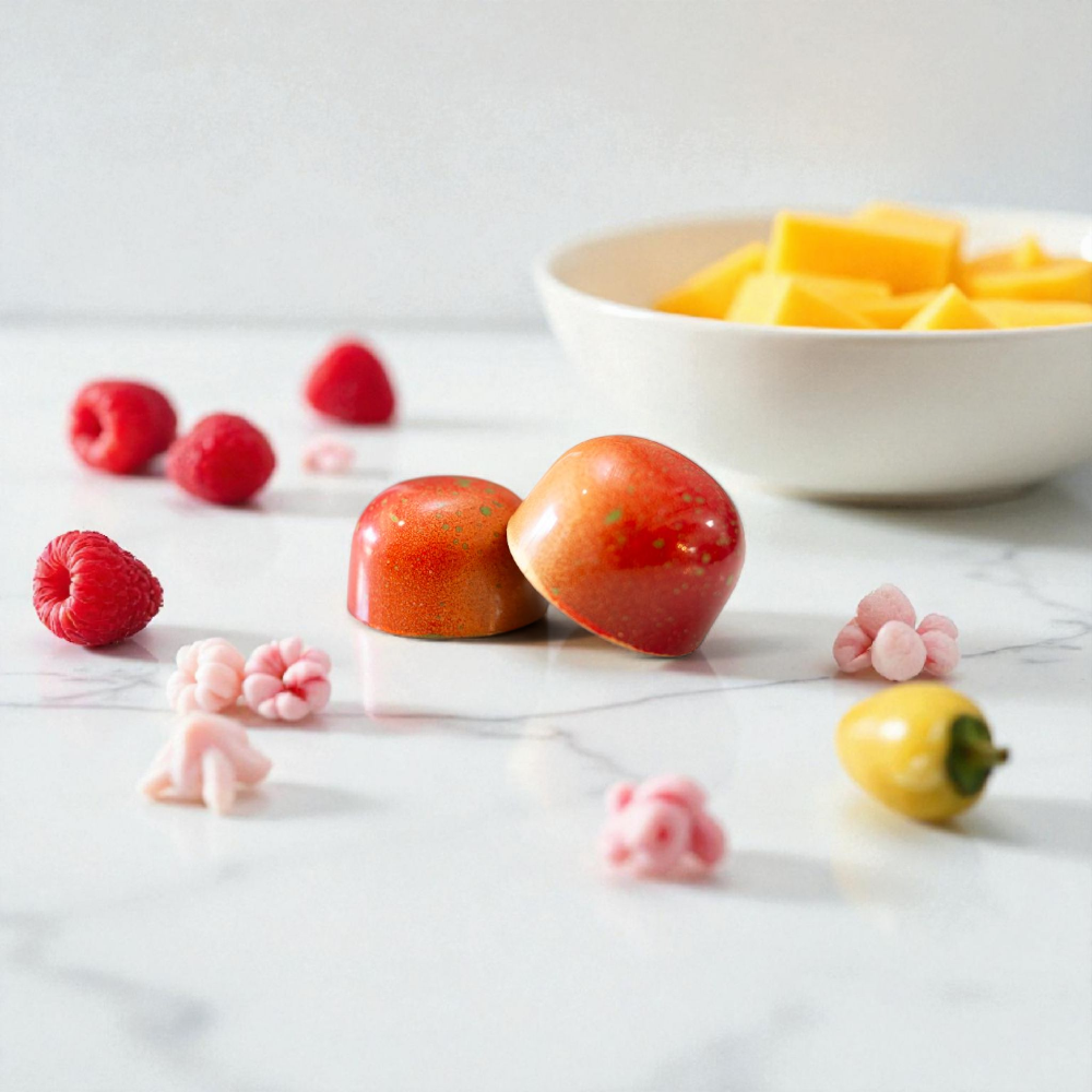 Raspberry Ghost Pepper Mango - Bulk BonBons 12 piece Tray