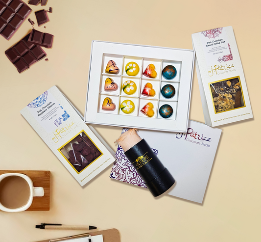 Logo for chocolate brand featuring modern design.
