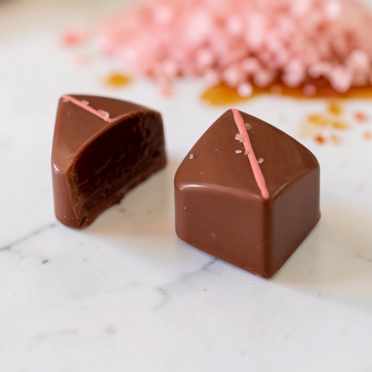 Pink Himalayan Salt Caramel Milk -Bulk BonBons 12 piece Tray