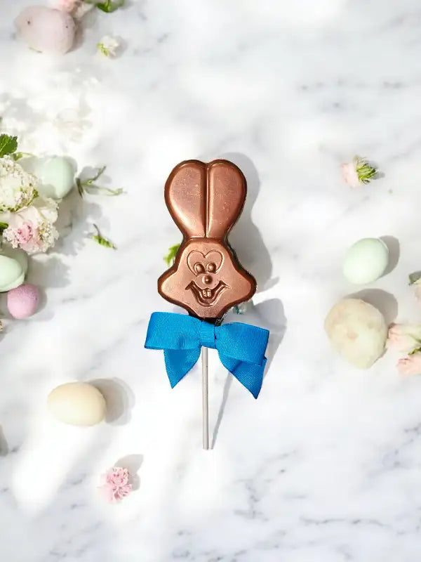 Milk chocolate Easter bunny with full face design